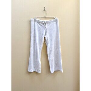 VTG Vintage Juicy Couture White Terry Capri Pant 2002-2006 Size Small Comfy P XS